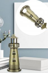 Vintage Metal Deniz Feneri Biblo Antik Bronz 18 cm thumbnail 11