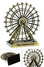 Vintage Metal İngiltere London Eye Biblo Antik Bronz 9 cm thumbnail 8