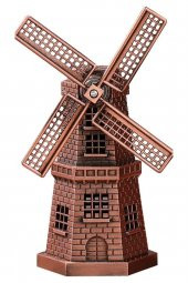 Vintage Metal Hollanda Yel Değirmeni Biblo Antik Bakır 17 cm - 6