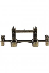 Vintage Metal İngiltere London Tower Bridge Biblo Antik Bronz 20 cm thumbnail 9