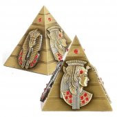 Vintage Metal Mısır Piramidi Biblo Antik Bronz 8 cm thumbnail 4