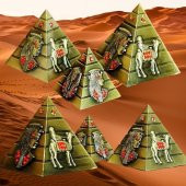 Vintage Metal Mısır Piramidi Biblo Antik Bronz 8 cm thumbnail 5