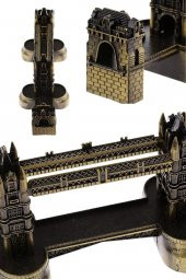 Vintage Metal İngiltere London Tower Bridge Biblo Antik Bronz 20 cm thumbnail 10