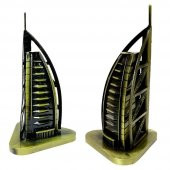 Vintage Metal Dubai Burj Al Arab Biblo Antik Bronz 16 cm thumbnail 2