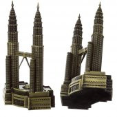 Vintage Metal Malezya Twin Towers Biblo Antik Bronz 18 cm thumbnail 5