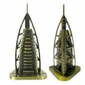 Vintage Metal Dubai Burj Al Arab Biblo Antik Bronz 16 cm thumbnail 3