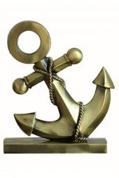 Vintage Metal Çapa Biblo Antik Bronz 16 cm thumbnail 6