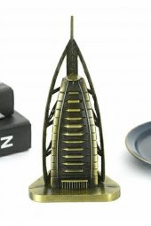 Vintage Metal Dubai Burj Al Arab Biblo Antik Bronz 16 cm thumbnail 7