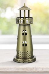 Vintage Metal Deniz Feneri Biblo Antik Bronz 18 cm thumbnail 12