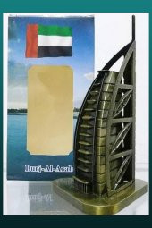 Vintage Metal Dubai Burj Al Arab Biblo Antik Bronz 16 cm thumbnail 12