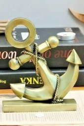 Vintage Metal Çapa Biblo Antik Bronz 16 cm thumbnail 8