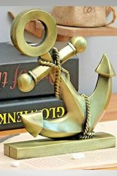 Vintage Metal Çapa Biblo Antik Bronz 16 cm thumbnail 9