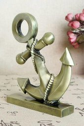 Vintage Metal Çapa Biblo Antik Bronz 16 cm thumbnail 12