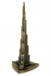 Vintage Metal Burj Khalifa Biblo Antik Bronz 22 cm Burç Halife thumbnail 6