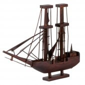 Dekoratif  Ahşap Yelkenli Gemi El Yapımı 30 cm thumbnail 1