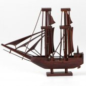 Dekoratif  Ahşap Yelkenli Gemi El Yapımı 30 cm thumbnail 2