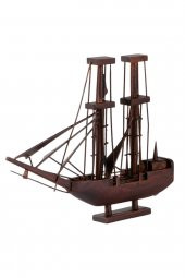 Dekoratif  Ahşap Yelkenli Gemi El Yapımı 30 cm thumbnail 3