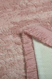 Bonny Home Nova Pembe 160x230 cm Pamuk Kaymaz Taban Peluş Banyo Paspası Büyük Püsküllü Banyo Halısı - 2