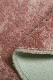Bonny Home Nova Pembe 160x230 cm Pamuk Kaymaz Taban Peluş Banyo Paspası Büyük Püsküllü Banyo Halısı - 3