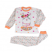 Süpermini Kız Cocuk Bisiklet Yaka uzun kollu Kız Pijama Takımı - 1