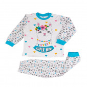 Süpermini Kız Cocuk Bisiklet Yaka uzun kollu Kız Pijama Takımı - 2