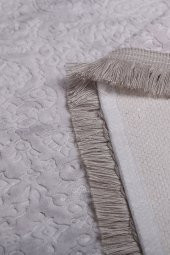 Bonny Home Nova Gri 80x150 cm Pamuk Kaymaz Taban Peluş Banyo Paspası Büyük Saçaklı Banyo Halısı - 2