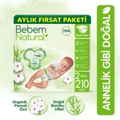 Bebem Natural Bebek Bezi 2 Beden Mini Aylık Fırsat Paketi 210 Adet - 1