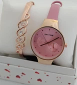 PEMBE DERİ KORDON ŞIK MKADIN KOL SAATİ - 4