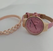 PEMBE DERİ KORDON ŞIK MKADIN KOL SAATİ - 3