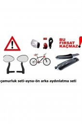 Bisiklet Ayna Çamurluk Aydınlatma Set Halinde 3 Parça - 1