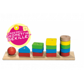 Kademeli Geometrik Şekiller ahşaptan çocuk geliştirici oyun - 1