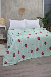 Mulberry Çilek Desenli Tek Kişilik Pike Yatak Örtüsü 170 X 230 - 1