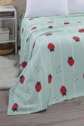 Mulberry Çilek Desenli Tek Kişilik Pike Yatak Örtüsü 170 X 230 - 2