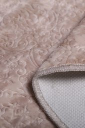Bonny Home Nova Vizon 120x120 cm Yuvarlak Kaymaz Pamuk Taban Peluş Banyo Paspası Banyo Halısı - 2
