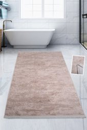 Bonny Home Nova Vizon 80x150 cm Pamuk Kaymaz Taban Peluş Banyo Paspası Büyük Püsküllü Banyo Halısı - 1