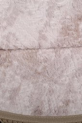 Nova Vizon Yuvarlak 100x100 Cm Ponpon Saçaklı Kaymaz Tabanlı Makinede Yıkanabilir Banyo Paspası - 5