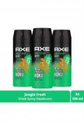 Axe Erkek Sprey Deodorant Jungle Fresh 48 Saat Etkileyici Koku 150 Ml X3 Adet - 1