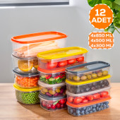 Porsima 1001 12 li Derin Dondurucu Mikrodalga Saklama Kabı - Çok Amaçlı Gıda Erzak Saklama Kabı Seti - 1