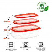 Porsima 1001 12 li Derin Dondurucu Mikrodalga Saklama Kabı - Çok Amaçlı Gıda Erzak Saklama Kabı Seti - 6