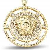 Medusa Charm Altın Kolye Ucu - 2
