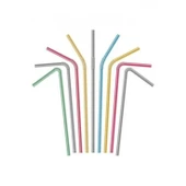 Renkli Körüklü İnce Pipet 100 Adet - 1