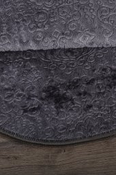 Nova Antrasit Oval 60x100 + 50x60 cm 2li Banyo Paspası Seti Kaymaz Tabanlı Klozet Takımı - 5