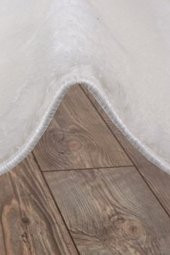 Elite Beyaz 150x150 cm Yuvarlak Peluş Banyo Halısı Kaymaz Taban Pufidik Banyo Paspası - 2