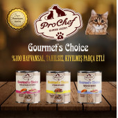 Prochef 24 Adet Gourmet's Choice Kısırlaştırılmış Kedi Maması ( 415 Gr Somon & Kuzu Etli Konserve Yaş Mama ) - 3