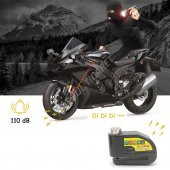 Hsgl Bisiklet Scooter Motorsiklet Alarmlı 110db Dısc Kilidi Kablolu Su Gecirmez KLT801 - 4