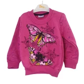Şardonlu Kelebek Desenli Zarif Kız Çocuk Sweat thumbnail 2