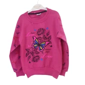 Şardonlu Kelebek Desenli Zarif Kız Çocuk Sweat thumbnail 3