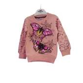 Şardonlu Kelebek Desenli Zarif Kız Çocuk Sweat thumbnail 1