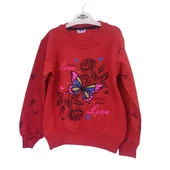 Şardonlu Kelebek Desenli Zarif Kız Çocuk Sweat thumbnail 8