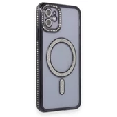 Apple iPhone 11 için Magsafe ile uyumlu Kılıf Simli Kamera Kenar Taşlı Kapak thumbnail 2